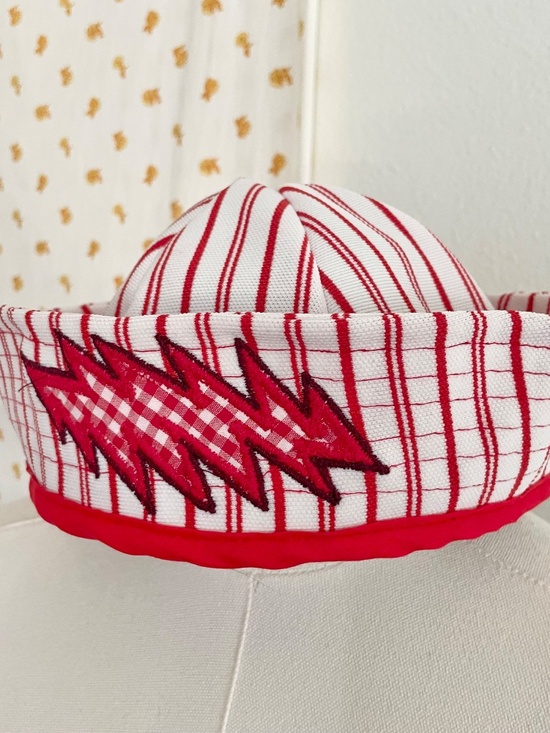 Handmade Lost Sailor Hat Upcycled Vintage Fabric Dead Inspired Bolt